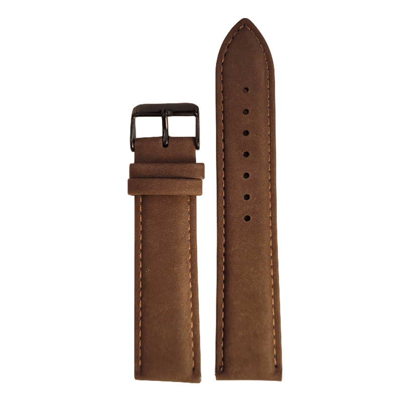 Brown leather strap, 22mm
