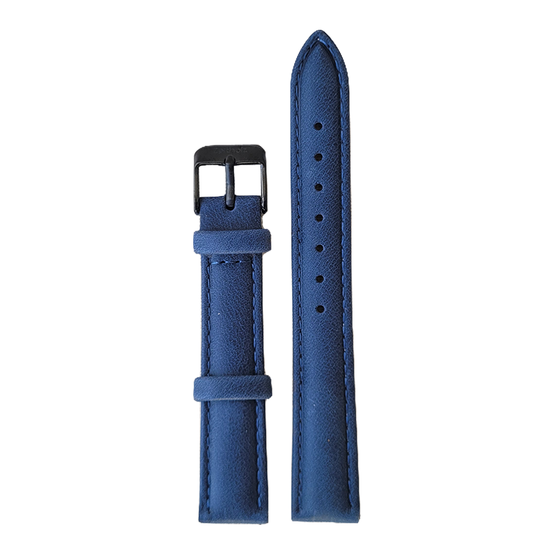 Women's blue leather strap, 16mm