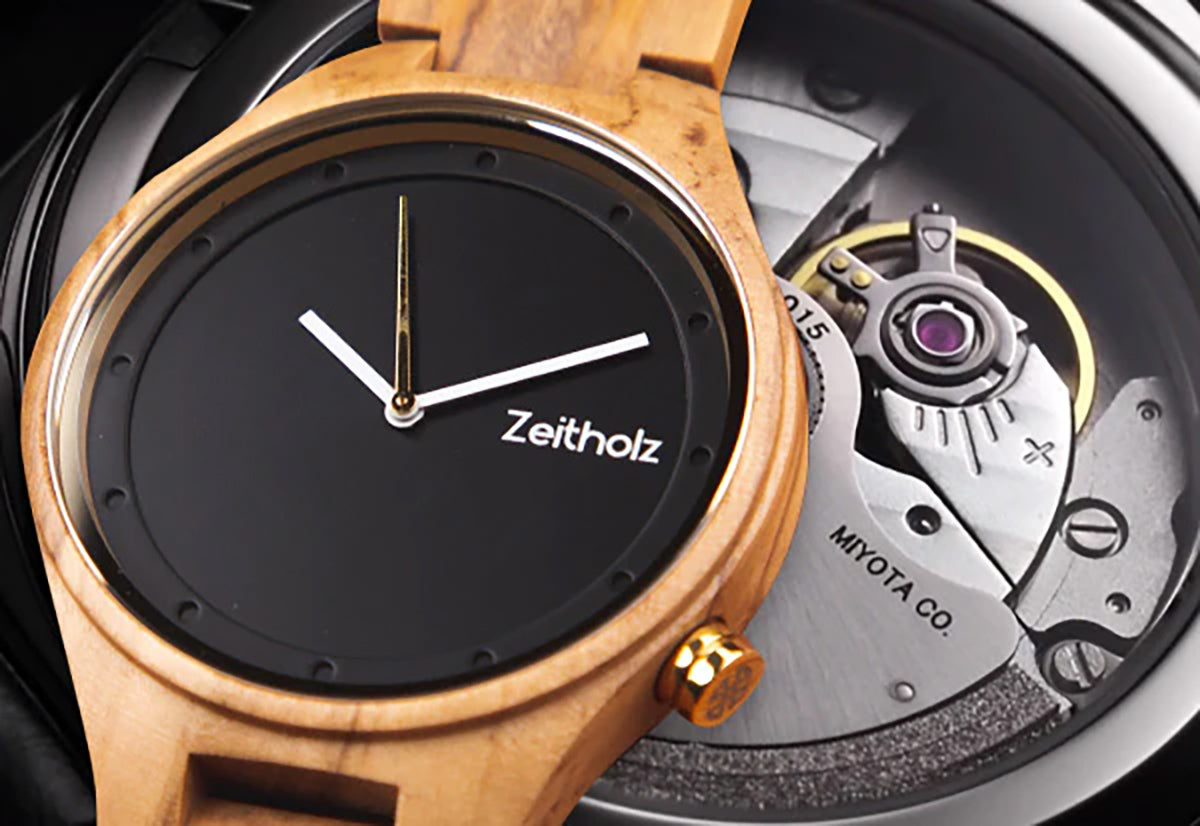 Zeitholz Stolpen Uhr mit Mitoya 2035 Uhrwerk.