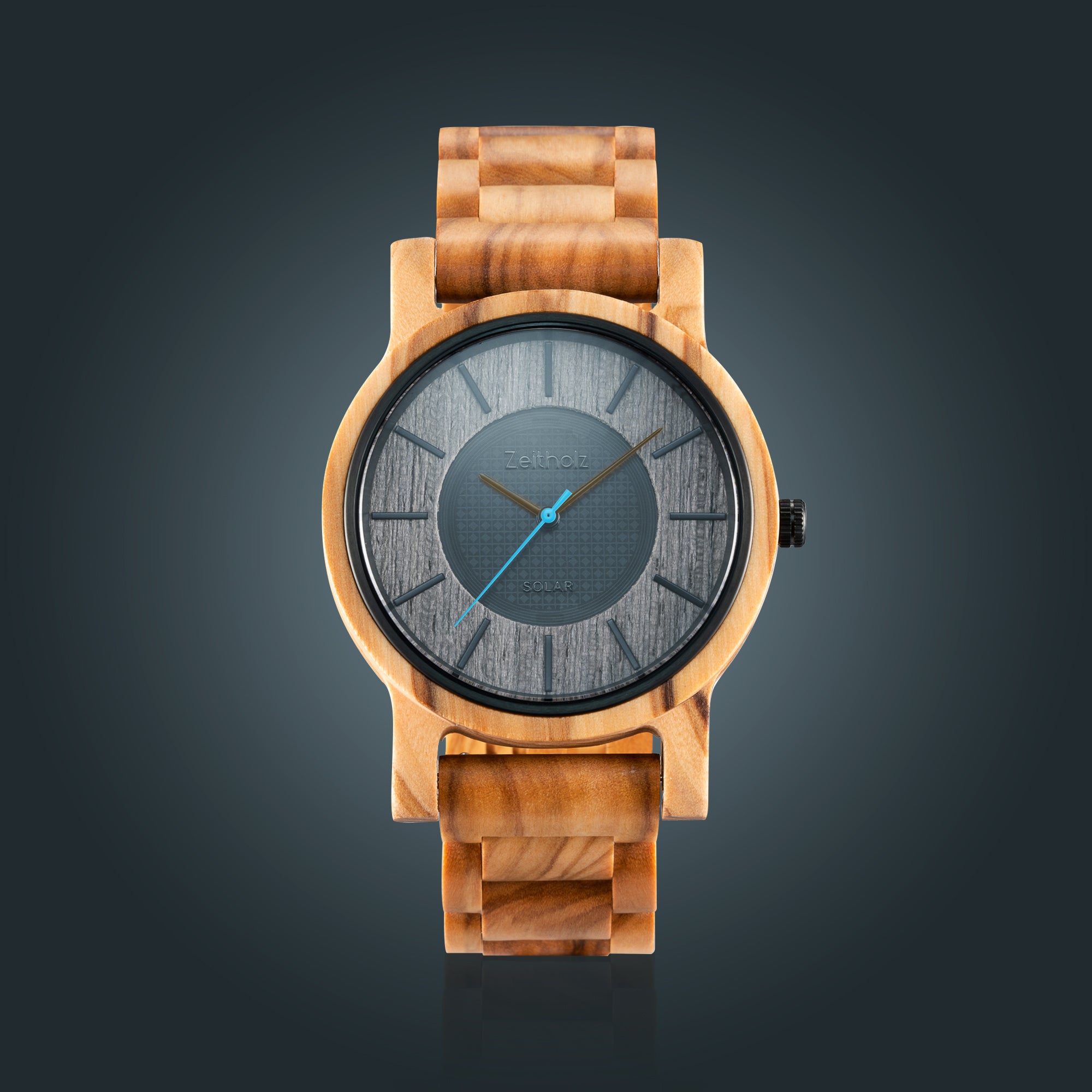 Sonnenberg Solar watch olive wood 40mm