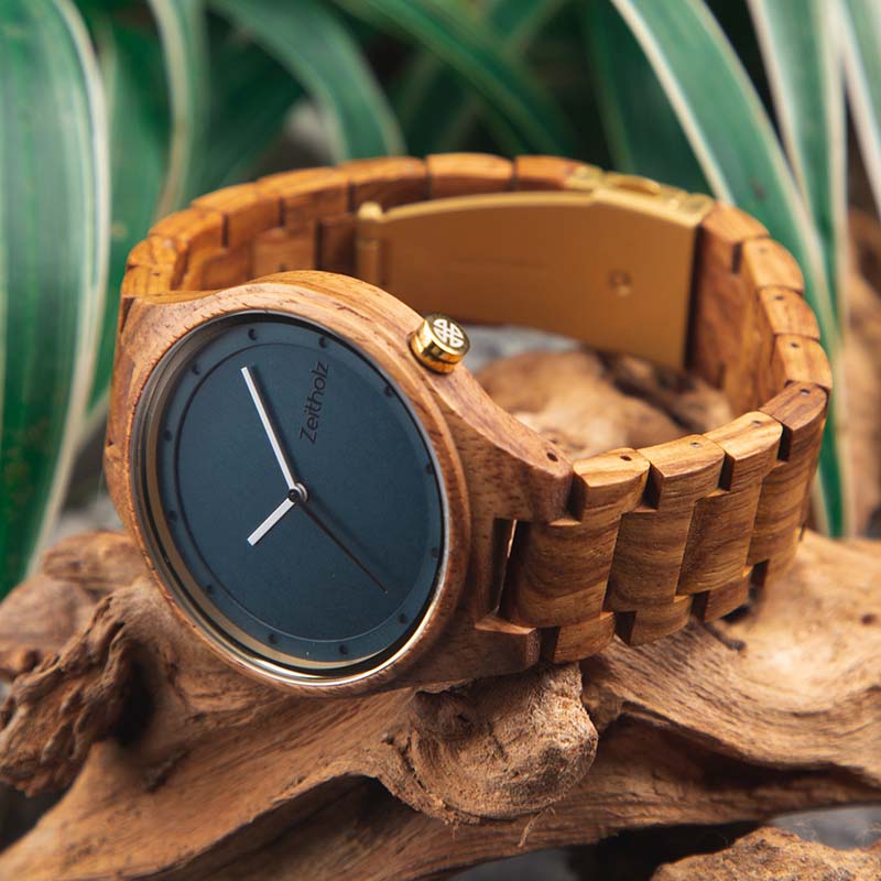 Stolpen Bleu Bois de Palissandre 42mm