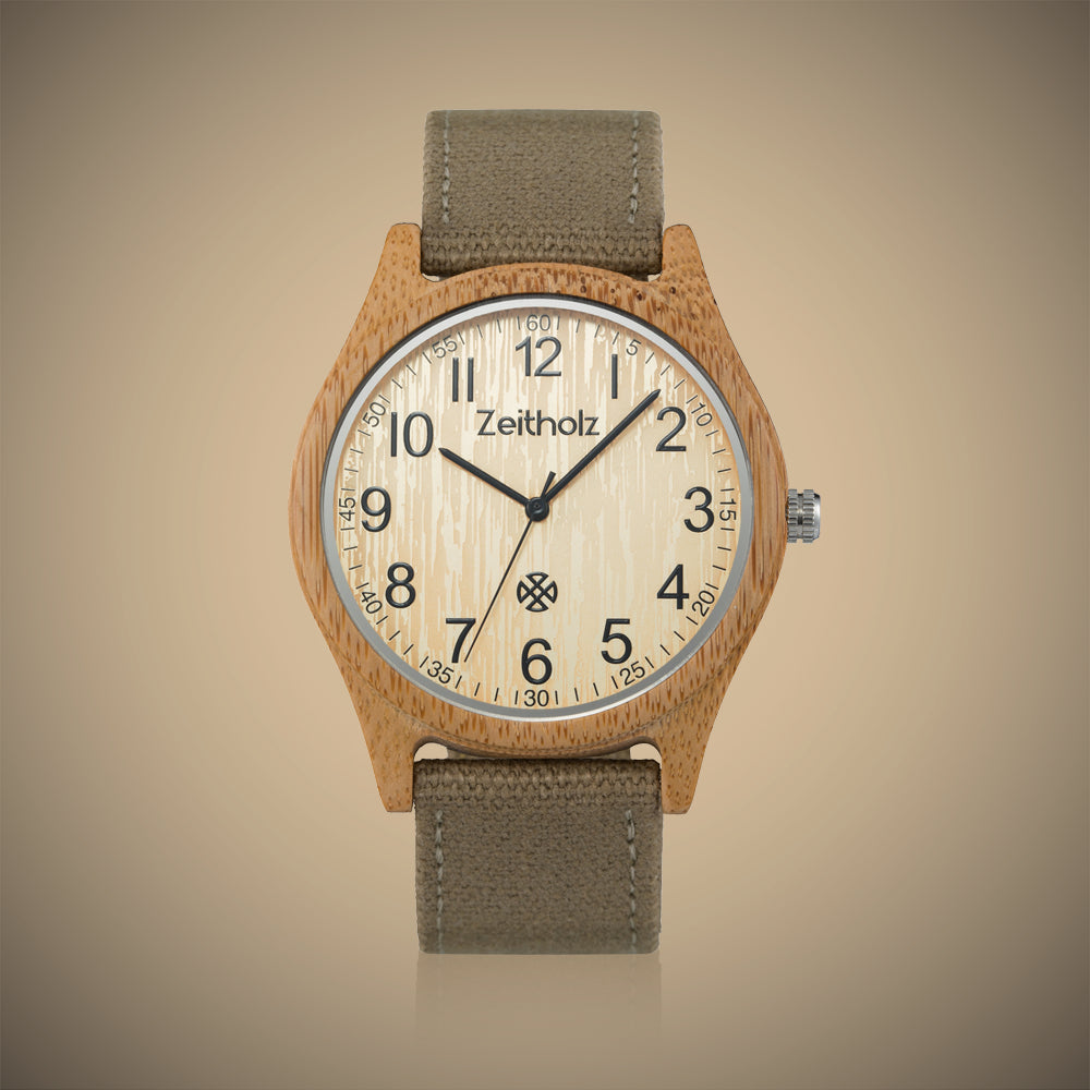 Holzuhr unisex Bambusholz 