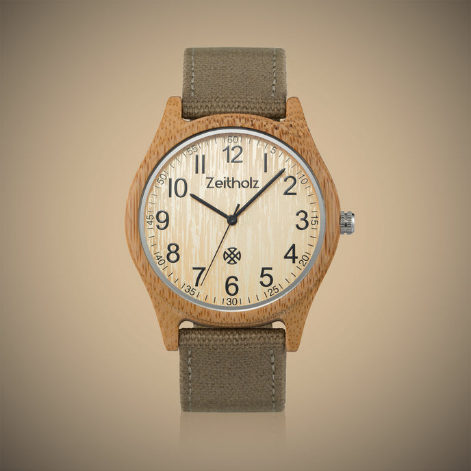 Holzuhr unisex Bambusholz 