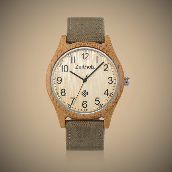 Altenberg Bambusholz - 38mm Unisex Armbanduhr - Zeitholz