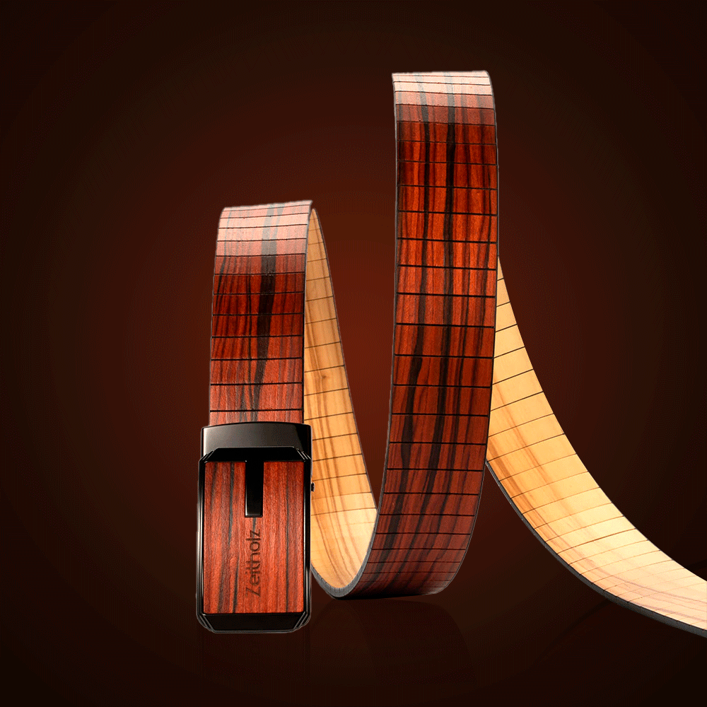 Wooden belt in beige and brown