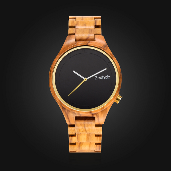 Stolpen Black Olive Wood 36mm Wristwatch Zeitholz Zeitholz