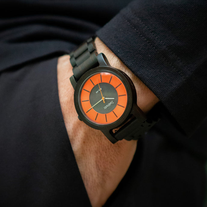 Montre solaire Sonnenberg en ébène 40 mm
