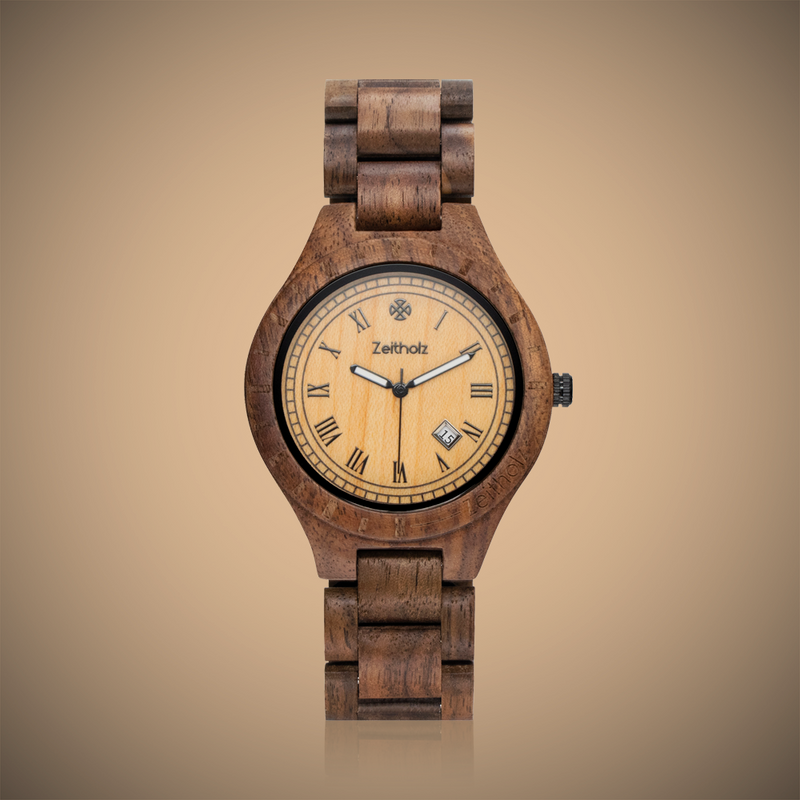 Zittau walnut and maple wood 44mm