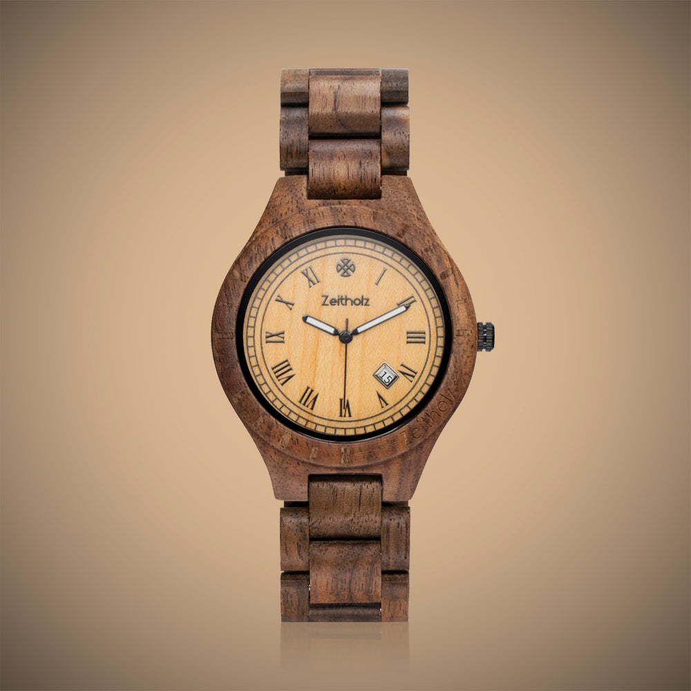 Zittau walnut and maple wood 44mm