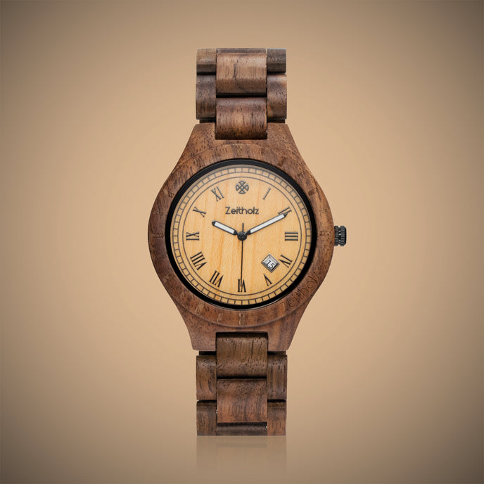 Zittau walnut and maple wood 44mm