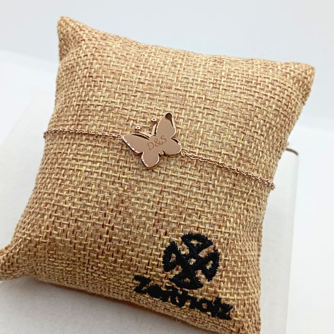 Parure personalizzata Farfalla in Legno di Noce &amp; Marmo Nero