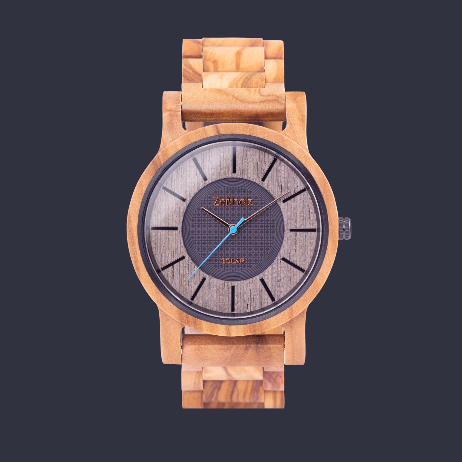 Sonnenberg Solar watch olive wood 40mm