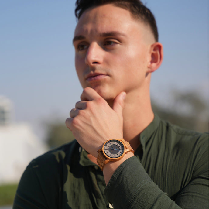 Sonnenberg Solar watch olive wood 40mm