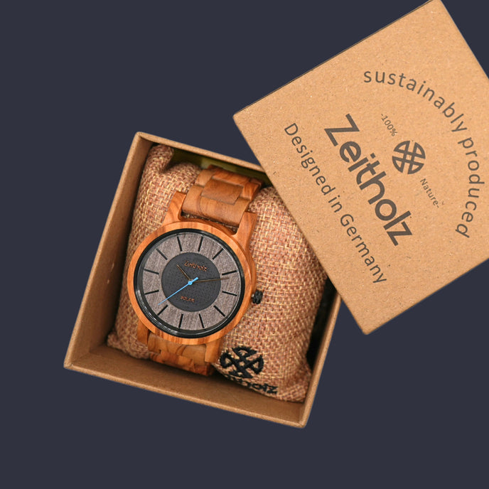 Sonnenberg Solar watch olive wood 40mm