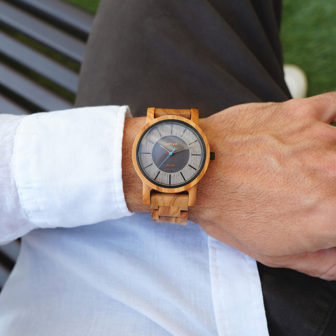 Sonnenberg Solar watch olive wood 40mm