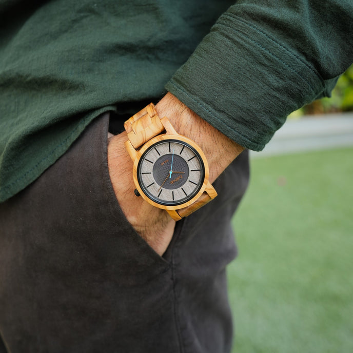 Sonnenberg Solar watch olive wood 40mm