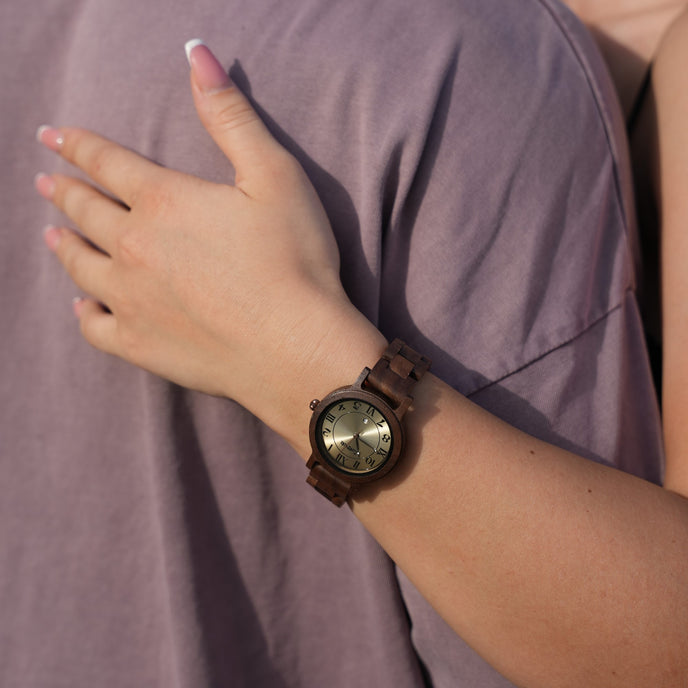 Zittau walnut wood 44mm &amp; Wolkenstein walnut wood 36mm for couples