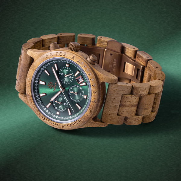 Bergen Acacia Wood - 42mm Men's Wristwatch - Zeitholz - Zeitholz
