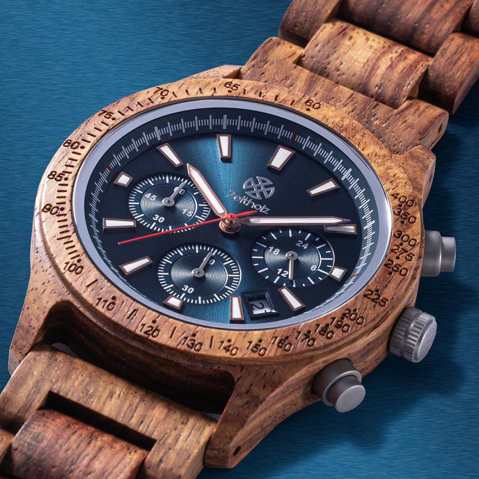 Bergen Azul Madera de Palisandro 42mm