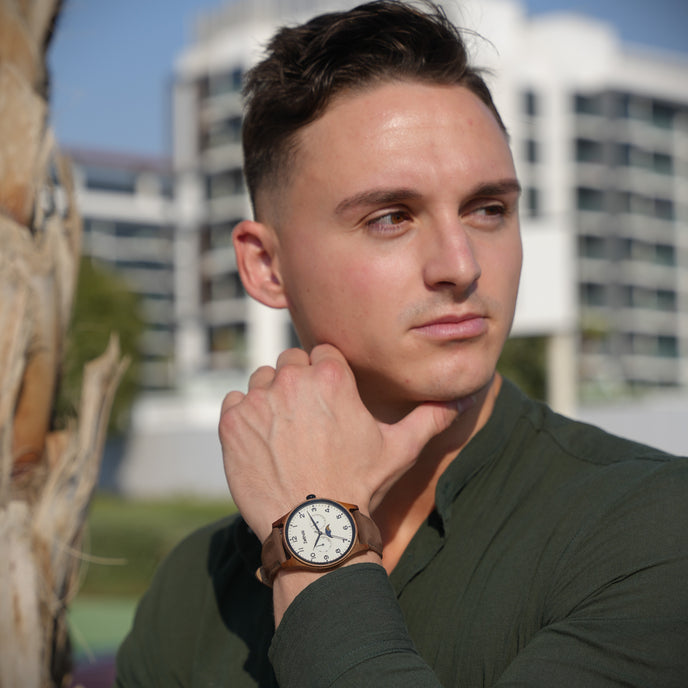 Klitten Beige Madera de Acacia 42mm