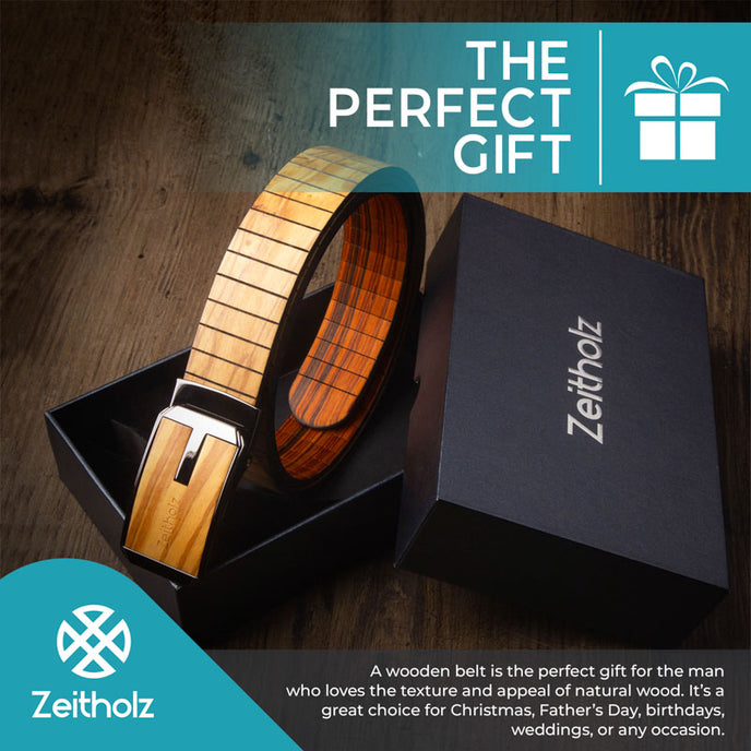 Wooden belt in beige and brown