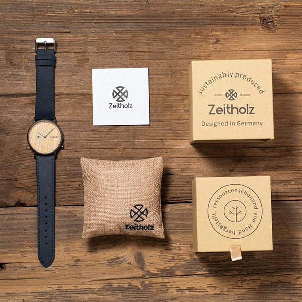 Zweibach Eichenholz Uhr (Unisex) Zeitholz