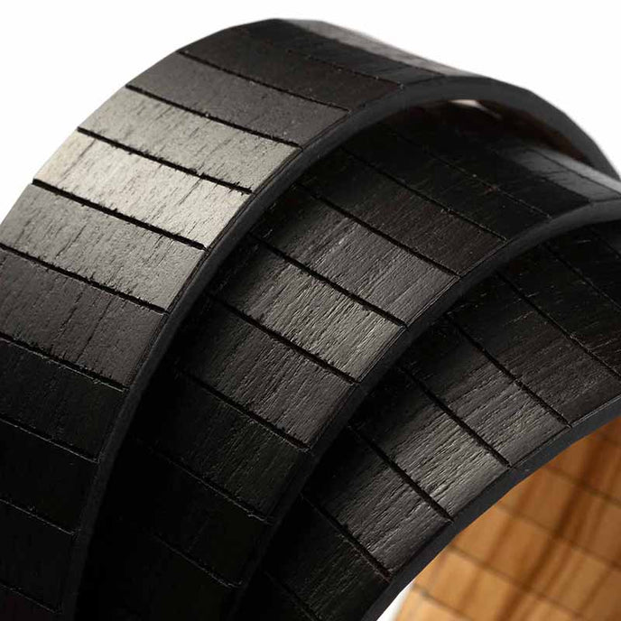 Wooden belt in beige and black